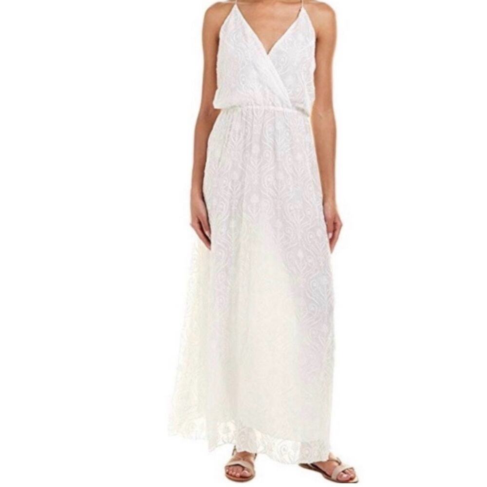Johnny Was 4 Love and Liberty Silk Lace Maxi Dress Boho Minimalist Size Small